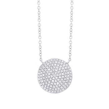 14kt White Gold Diamond Pave Necklace