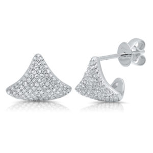 14kt White Gold Diamond "Hug" Earrings