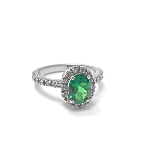 Tsavorite and Diamond Ring