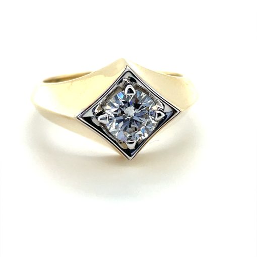 14kt White Gold Men's Lab Grown Diamond Engagement Ring