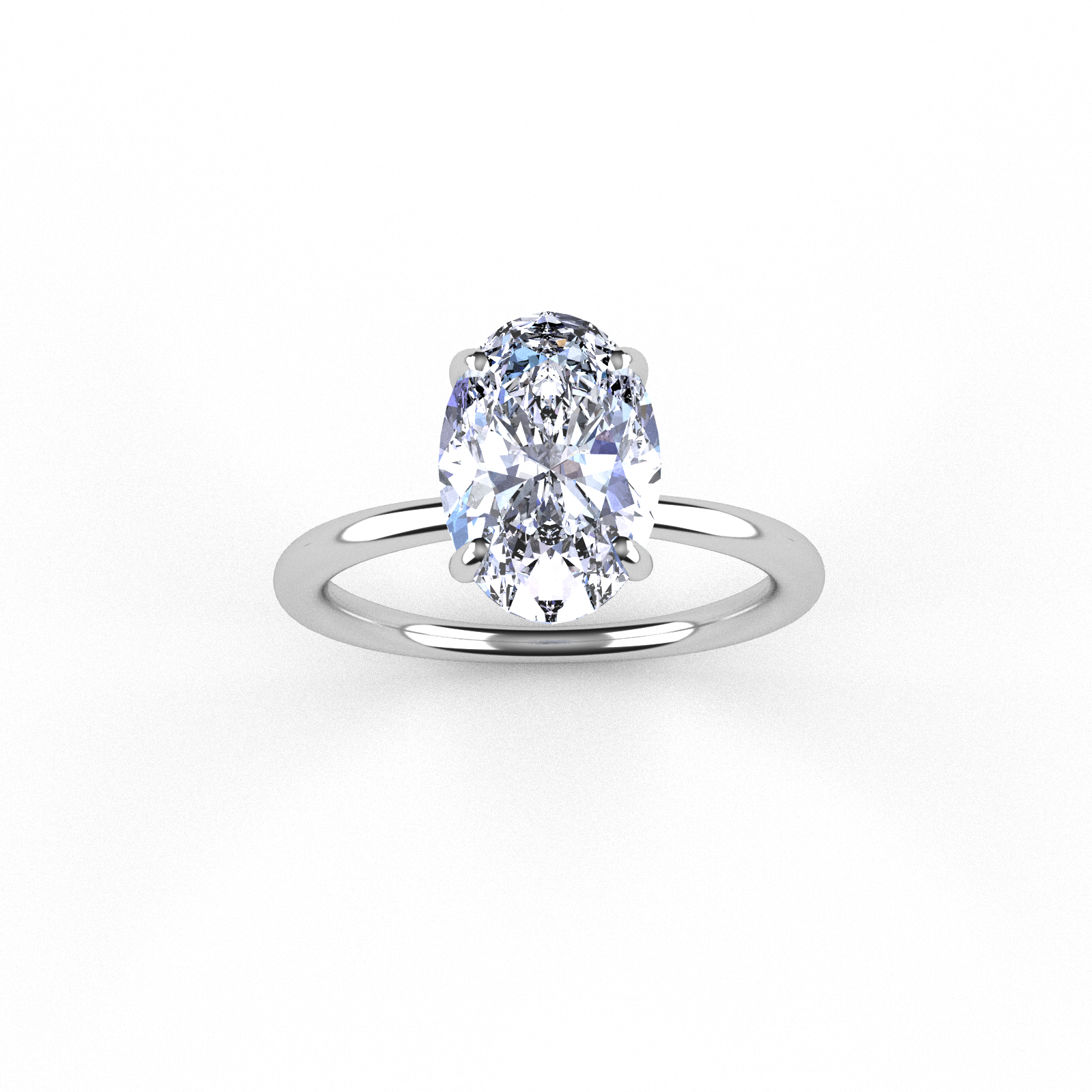 14kt White Gold Oval Diamond Solitaire Engagement Ring Matthew s 