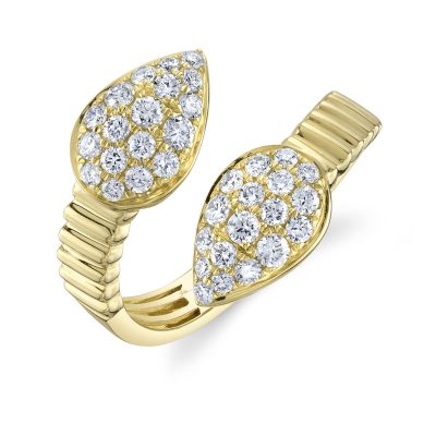 0.75CT 14K Y/G DIAMOND PEAR RING