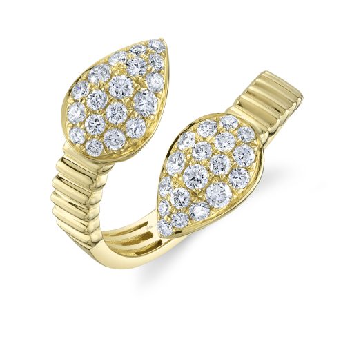 0.75CT 14K Y/G DIAMOND PEAR RING