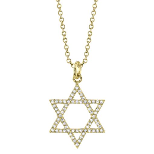 0.15CT 14K Y/G DIAMOND STAR OF DAVID NECKLACE