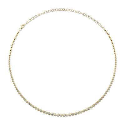 2.00CT 14K Y/G DIAMOND BEZEL TENNIS NECKLACE