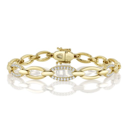 0.74CT 14K Y/G DIAMOND LINK BRACELET