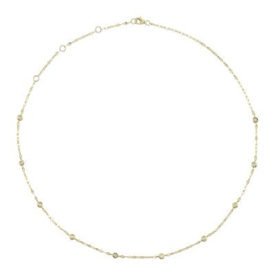 0.20CT 14K Y/G 18" DIAMONDS BY THE YARD NECKLACE