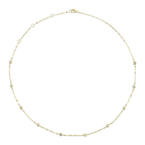 0.20CT 14K Y/G 18" DIAMONDS BY THE YARD NECKLACE