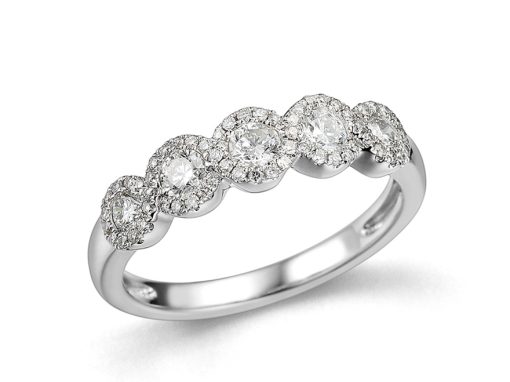 14KT YELLOW GOLD 5 ROUND DIAMOND RING